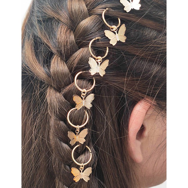 LRC Aksesoris Rambut Fashion Gold Color Geometric Butterfly Alloy Hair Accessory K26927