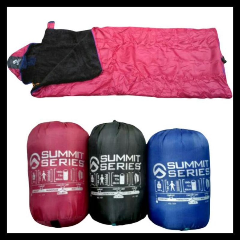 Sleeping Bag Summit Series polar bulu tebal Ukuran 195-75 cm