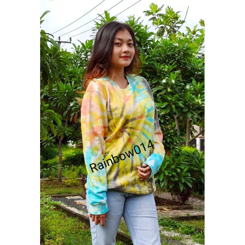 Crewneck TIE DYE Fleece l Pakaian Atasan Wanita l Atasan Wanita l Sweater Oblong #sweatermurahkeren