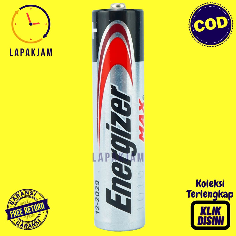 Batu Baterai Jam Dinding Energizer AAA Batre Original Original Hitam