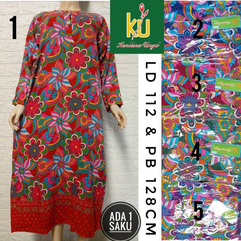 Batik Kencana Ungu Label Hijau Longdress Tangan Panjang