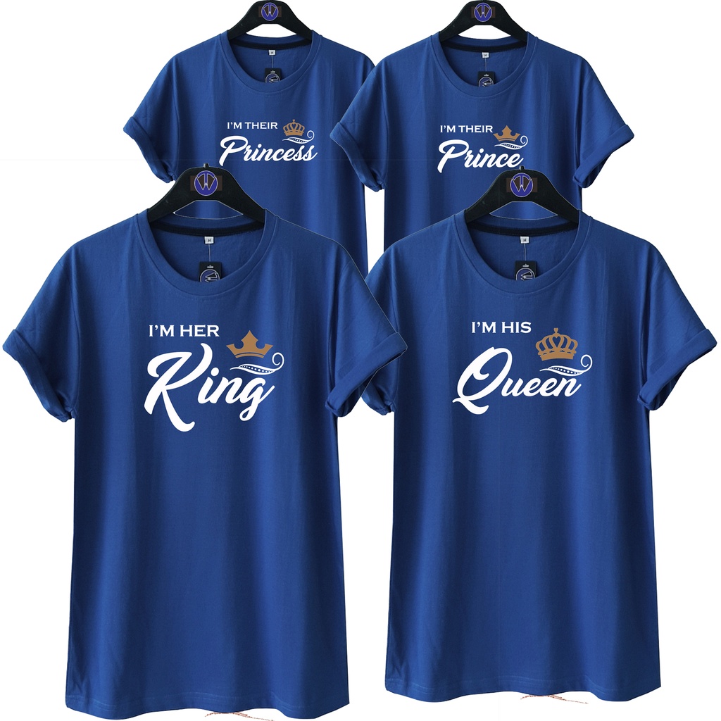 FAMILY KQPP BIRU BCA / KAOS KELUARGA KING QUEEN PRINCE PRINCESS / KAOS COUPLE / KAOS UNISEX PRIA DAN WANITA / FAMILY TSHIRT / UNISEX TSHIRT