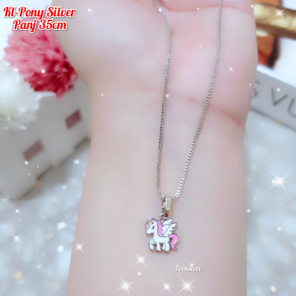 TERLARIS KALUNG ANAK WARNA SILVER MOTIF KARTUN/ANTI ALERGI