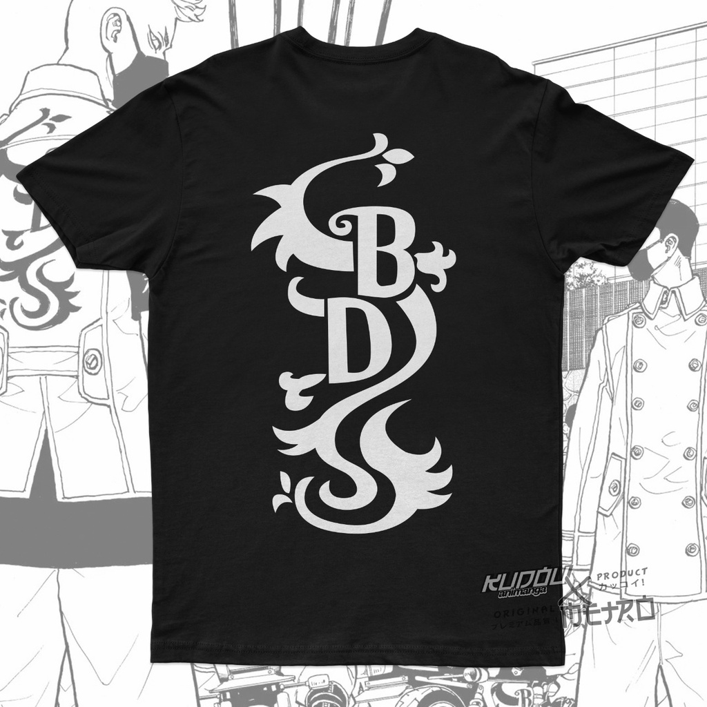 Kaos Black Dragon Anime Manga Tokyo Revengers Premium Cotton Combed 24s