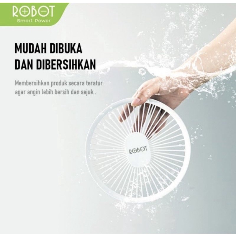 ROBOT Mini Desktop Fan RT-BF20 Kipas Meja Multifungsi Lampu Mini Portable Original Garansi 1 Tahun