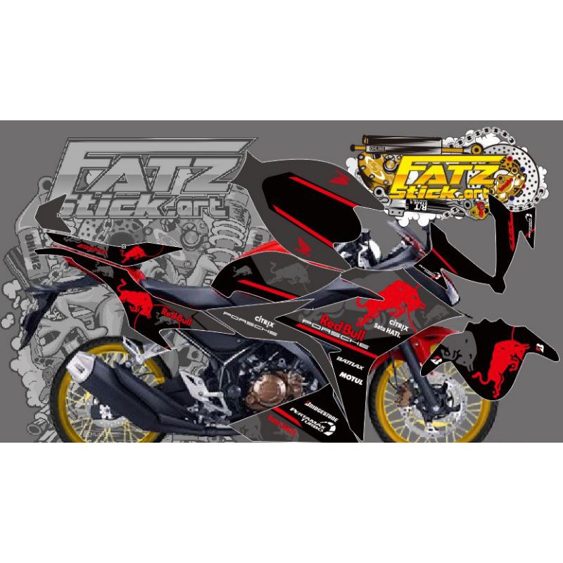 decal striping sticker fullbody cbr 150r redbull