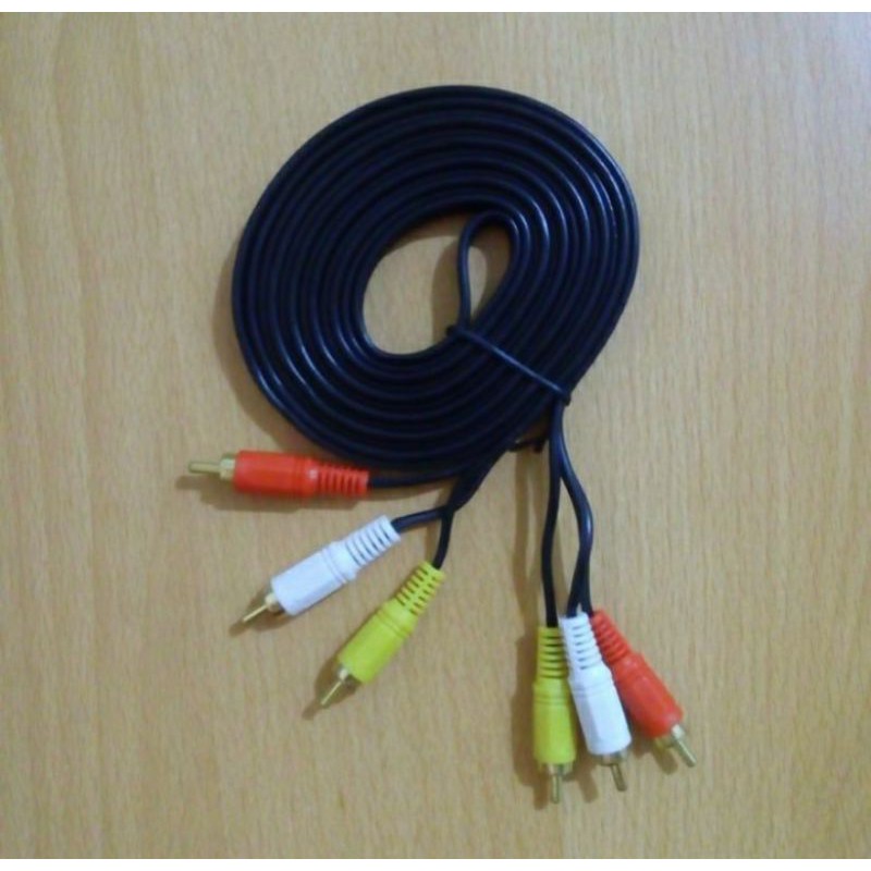 KABEL RCA 3 TO RCA 3 PANJANG 3 METER / VIDEO AV / KABEL MERAH PUTIH KUNING 3 M