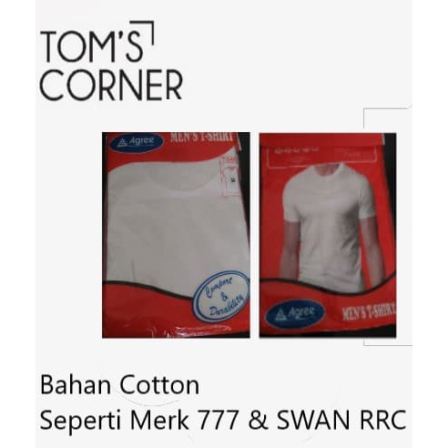 OBLONG AGREE TIPIS ADEM | OBLONG 777 | OBLONG SWAN | KAOS DALAM PRIA - Putih, S