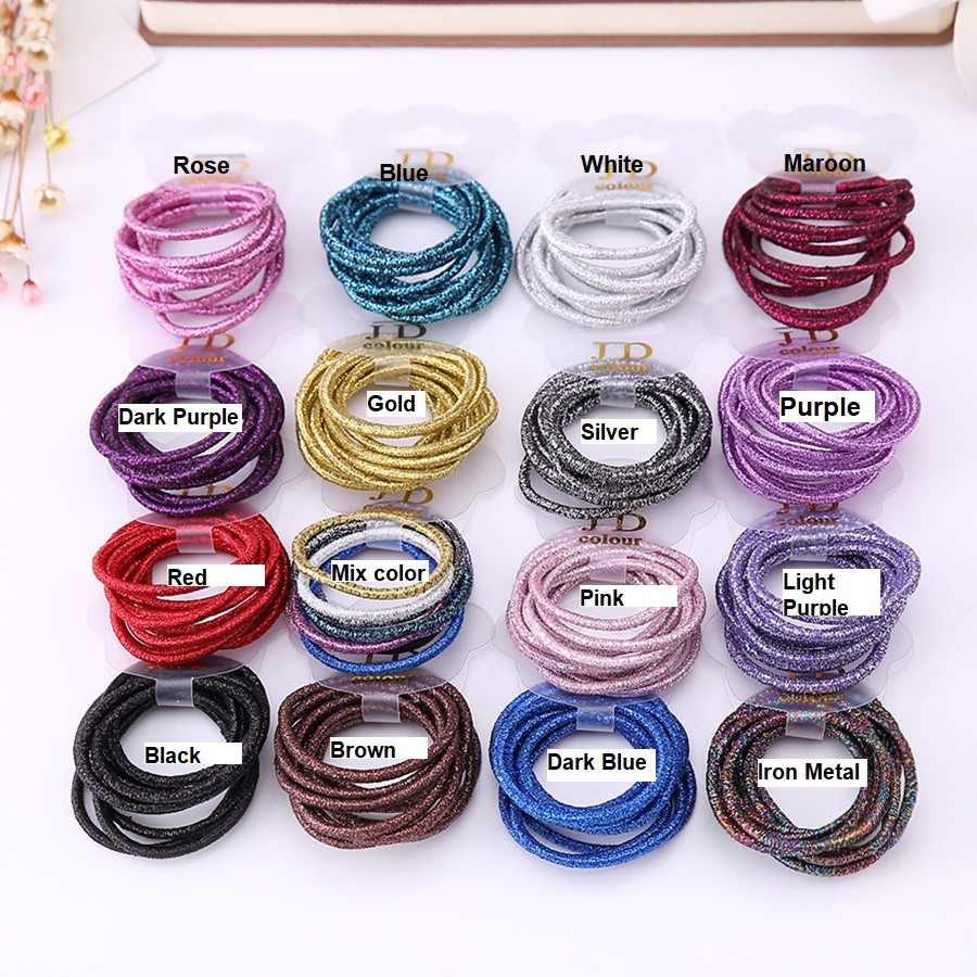 Ennwen IK62 Ikat Rambut Korea Bling Bling set 10 pcs-1