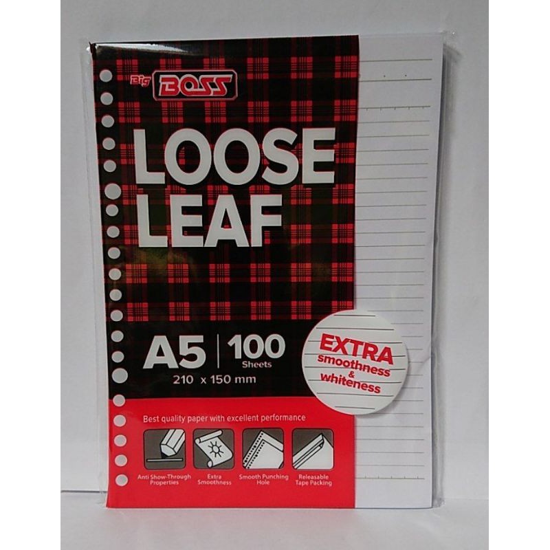 

Looseleaf Kertas Binder Big Boss A5 isi 100 lembar