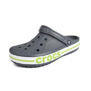 pink and blue crocs
