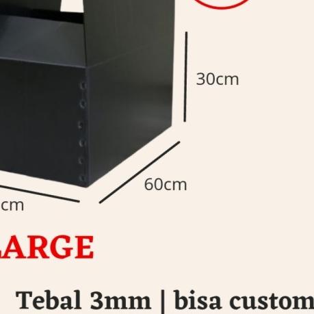 

KARDUS PLASTIK, kotak pengiriman, box ukuran 60x30x40 cm - HITAM - BESAR