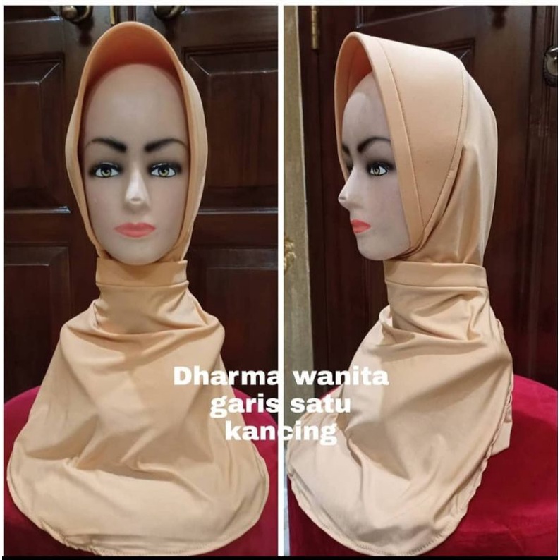 Jilbab Dharma Wanita Garis Satu Kancing