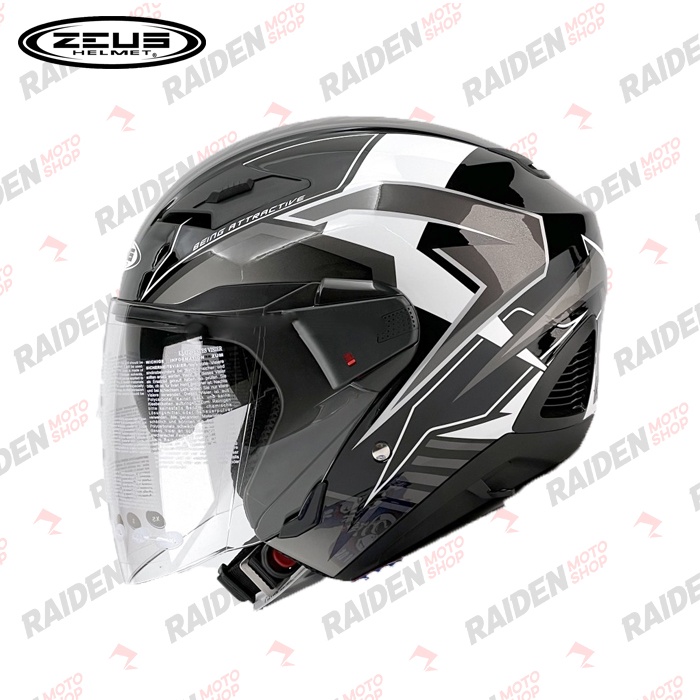 Zeus ZS611 TT29 Black/Silver Helmet