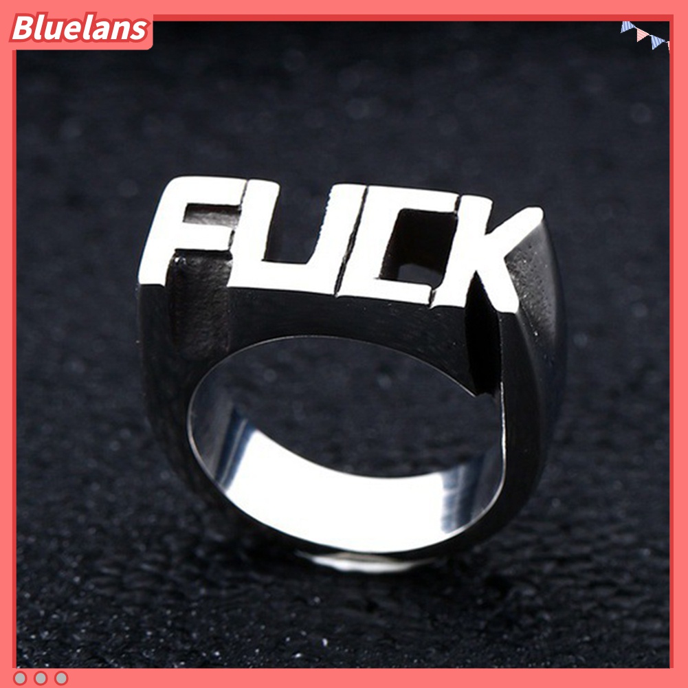 Cincin Bahan Stainless Steel Gaya Punk Hip-Hop Untuk Pria Dan Wanita