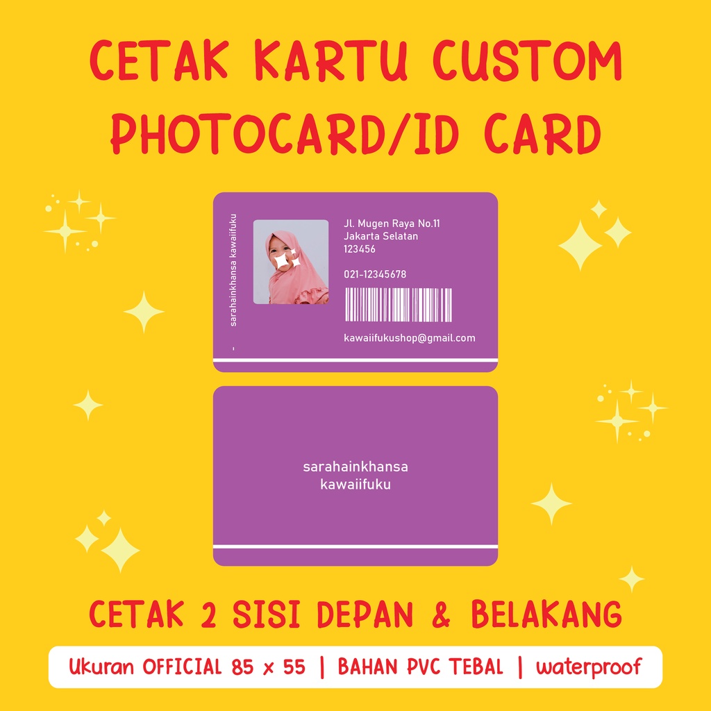 [TEBAL ANTI AIR] Cetak KARTU ID Card PVC Premium Kartu Member / Kartu Anggota Pelajar Tanpa Minimal Order