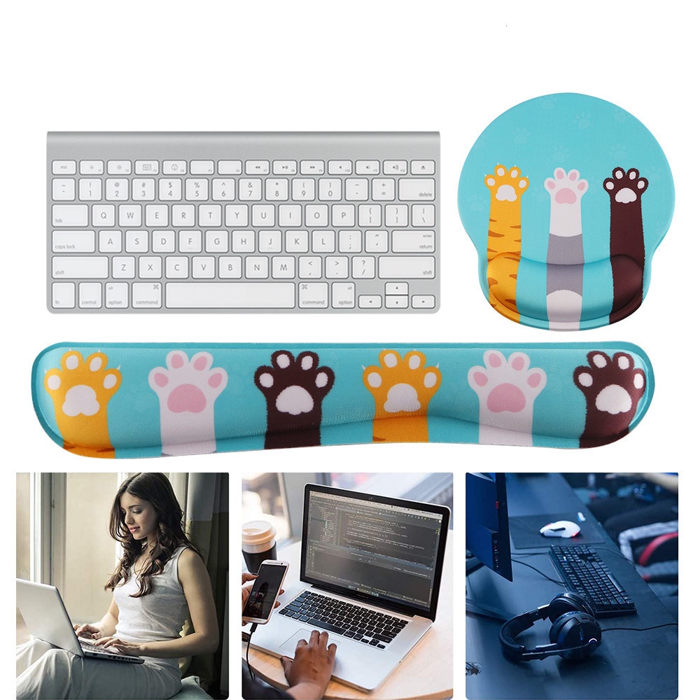 Mouse Pad Bahan Memory Foam Anti Slip Untuk Laptop / Pc