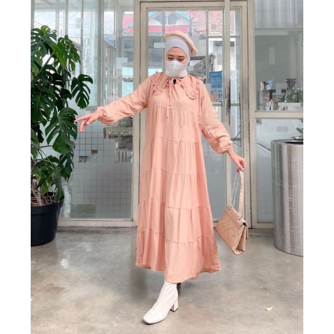 VS - LEVO MIDI DRESS WANITA | MIDI DRESS RUFFLE FASHION MUSLIM WANITA