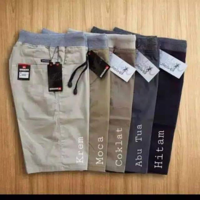 Celana Pendek Pria Cowok Dewasa Polos Distro Surfing Chino Karet Pinggang Kolor Chinos Katun twill