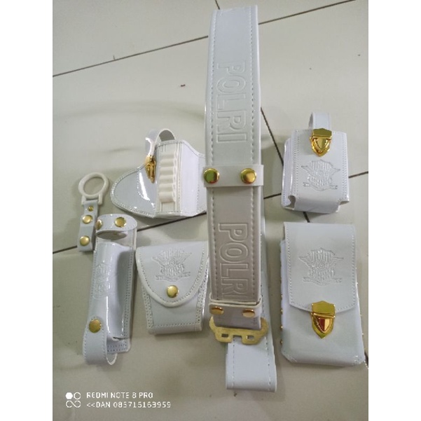 kopel setelan pdh lantas polri putih lengkap logo full pres terbaru