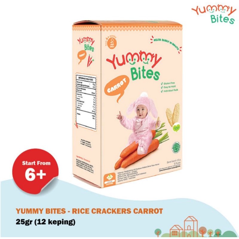 Yummy Bites Baby Rice Crackers 25 gr/Snack Bayi/Cemilan Bayi