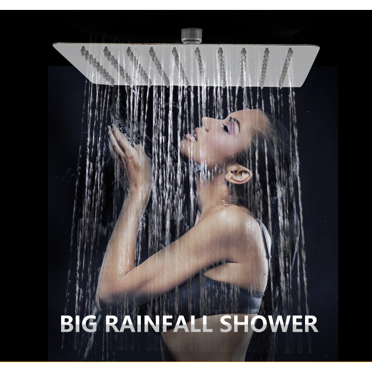 ZhangJi Kepala Shower Mandi Bentuk Kotak 10 Inch