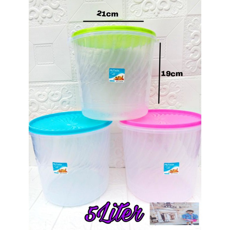 Toples Plastik 5 Liter | Tempat Kerupuk | Sealware | Food container Greenline KMP