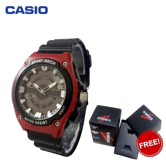 Jam Tangan Pria Murah CASIO 5577 Analog Stainless Steel Free Box