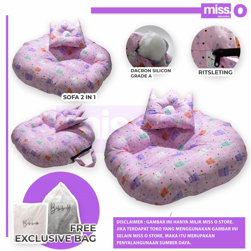 Sofa bayi / baby launger FREE bantal mahkota bayi dan tas