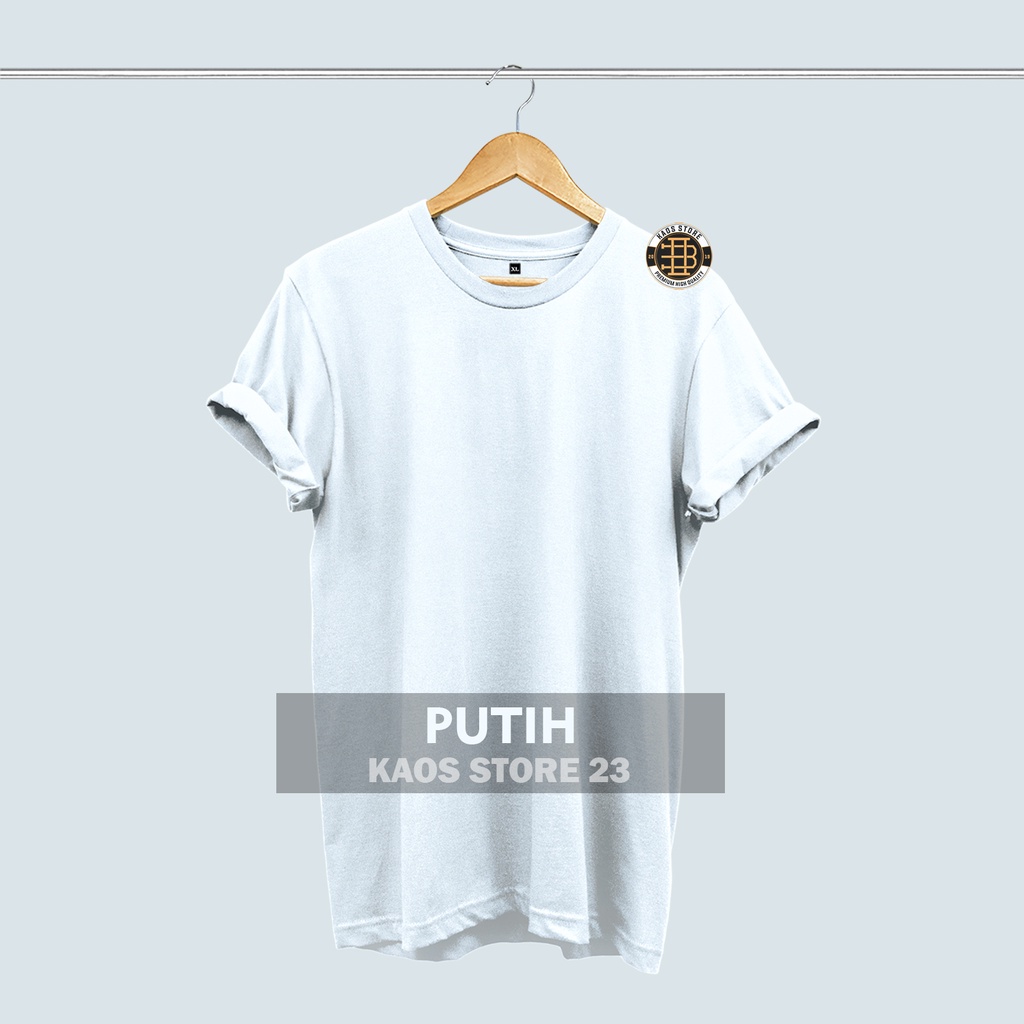KAOS POLOS PRIA COTTON COMBED 30S-Putih