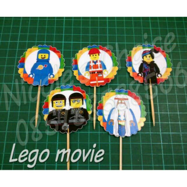 

Cupcake toppers lego movie hiasan ultah kue cupcake party