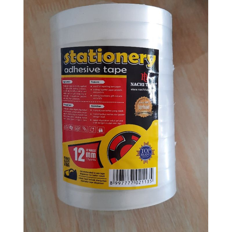 

ISOLASI 12 MM X 72 Y nachi tape selotip lakban Bening Clear 12 mm solasi lakban kecil