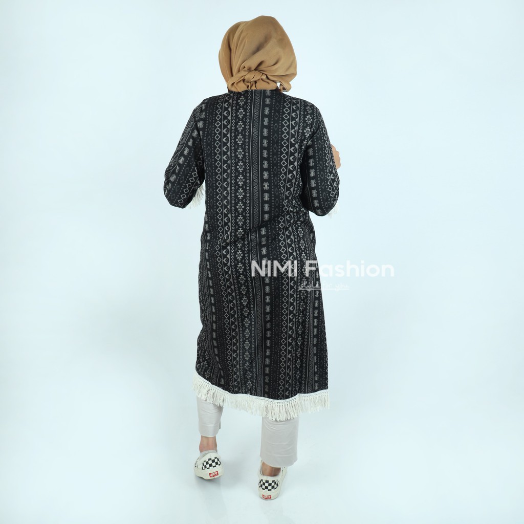 NIMI FASHION CARDIGAN WANITA PANJANG / OUTERS WANITA / CARDIGAN MURAH / CARDIGAN RUMBAI BEST SELLER