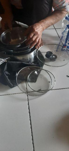 Panci Set Stainless 555 Plus Steamer Kukus