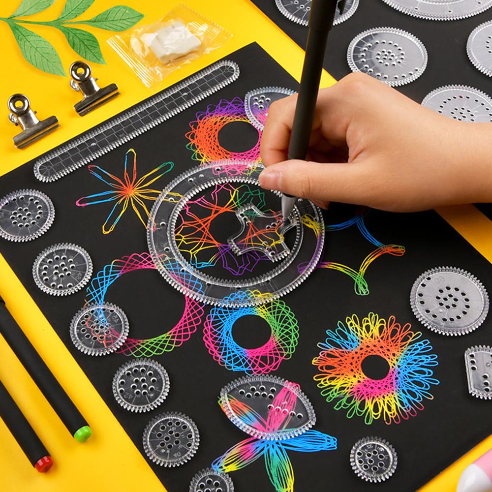 Lanfy Spirograph Student Supply Mainan Edukasi Interlocking Gears Roda Stensil