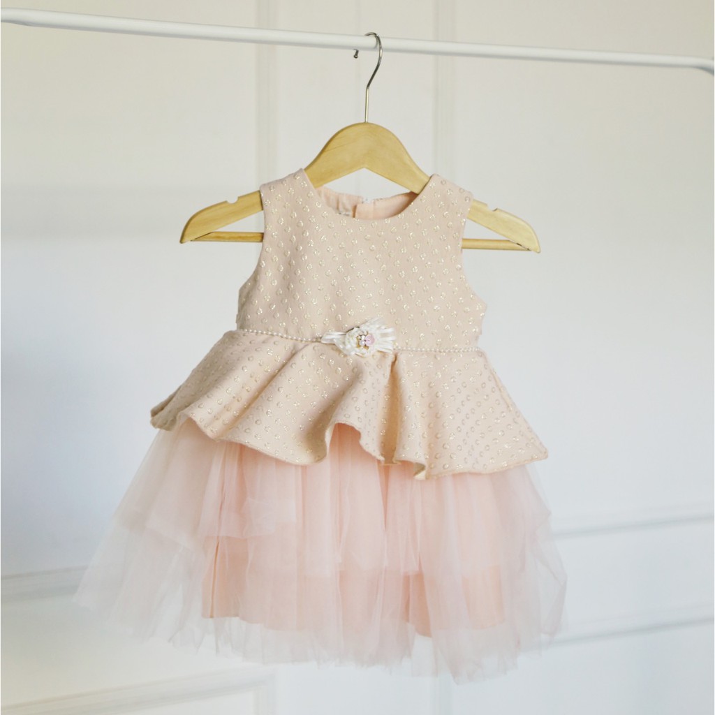 Agatha Dress -  dress anak perempuan cewe gaun pesta casual import cantik branded 1 2 3 tahun ultah