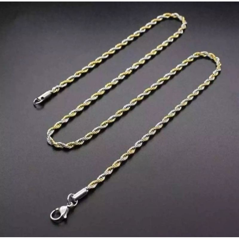 kalung tambang 2 dimensi / kalung titanium terbaru / kalung titanium terlaris