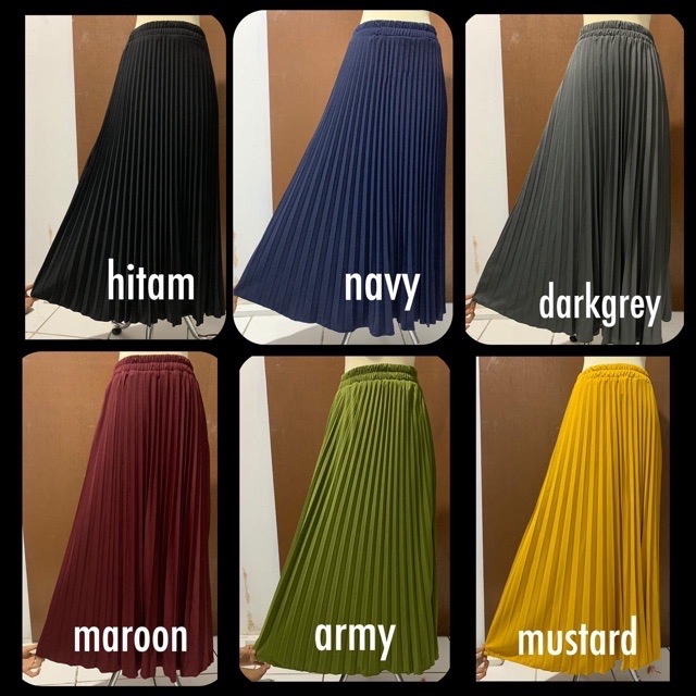 Rok Plisket Pleated Long Skirt - BAHAN PREMIUM