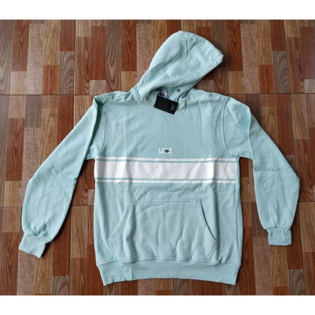 LEAF Hoodie OG Logo Stripe Baby Blue