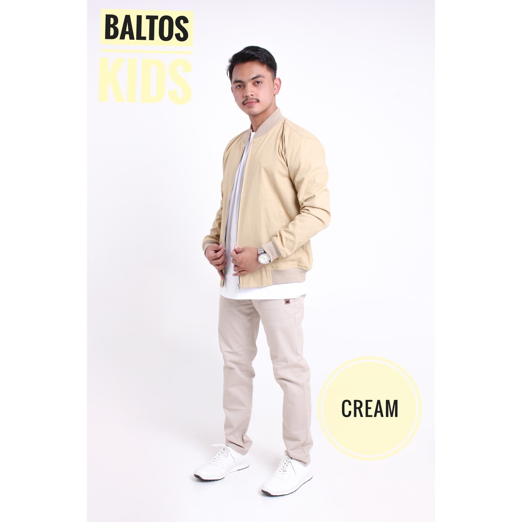 JAKET BOMBER PRIA SIX POINT BAPIN PREMIUM QUALITY-CREAM