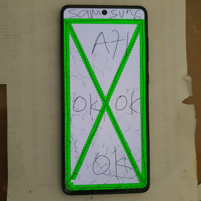 Lcd samsung A71 original Copotan minus kaca retak