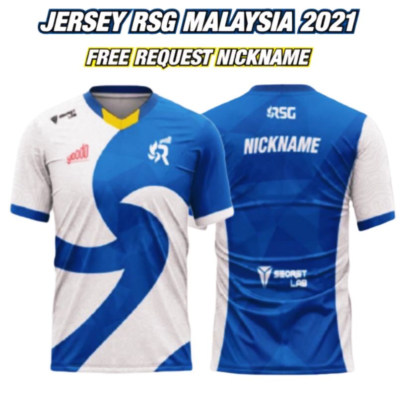 T-SHIRT JERSEY RSG ESPORT MALAYSIA NEW FREE REQUEST NICKNAME