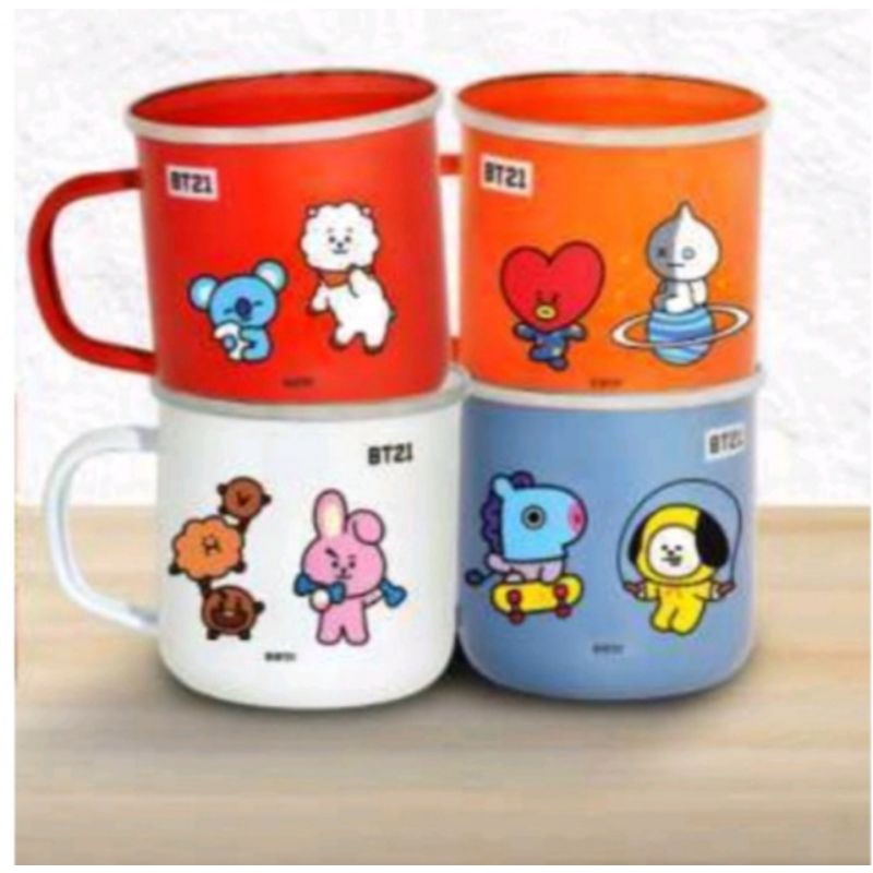 Mug Enamel Gelas BT21 Official