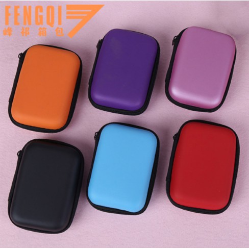 Dompet Hardcase Earphone Charger Kabel Data Warna Warni Colorful Wallet
