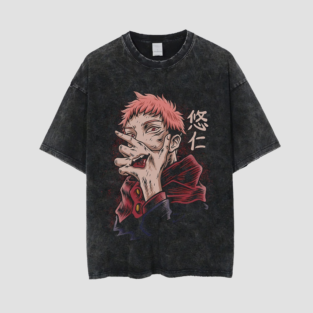 Itadori Yuji Kaos Anime Style Oversize Wash Tee