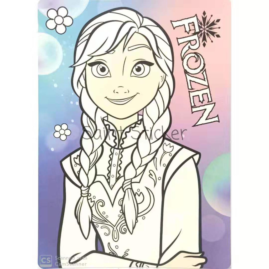 Kanvas Lukis Mewarnai Drawing Canvas Anak Karakter Disney Princess Elsa Frozen Shopee Indonesia