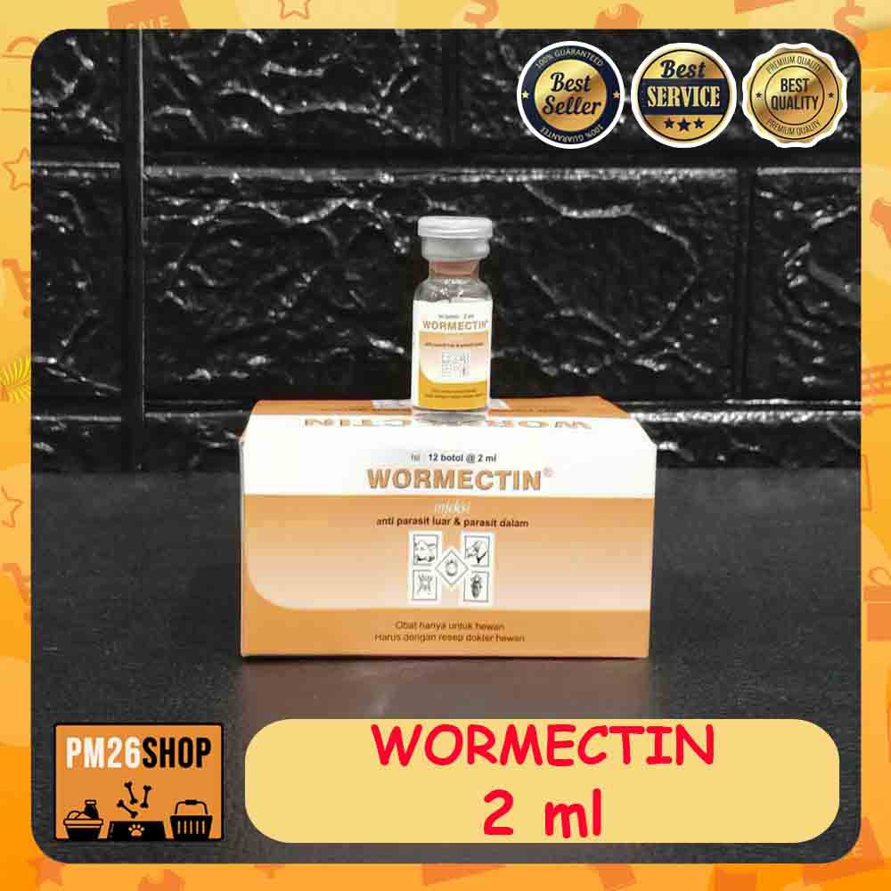 Wormectin Injeksi Obat Kutu Tungau Kudis Cacing Camplak Demodex Anjing Kucing