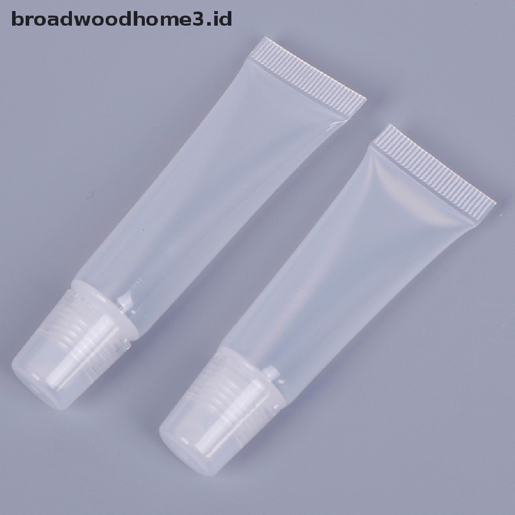 10pcs Tabung Kosong Bahan Plastik Bening Ukuran 8 / 15ml Untuk Lip Gloss / Lip Balm