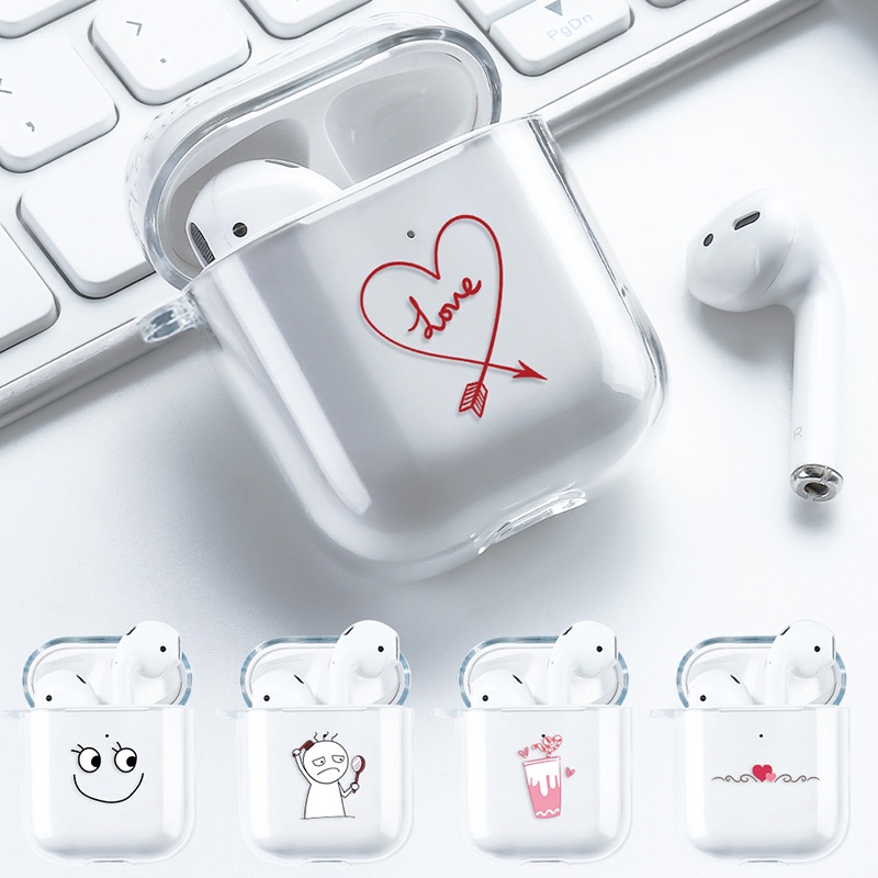 Casing Soft Case Silikon Transparan Motif Kartun Lucu Untuk AirPods 1 / 2