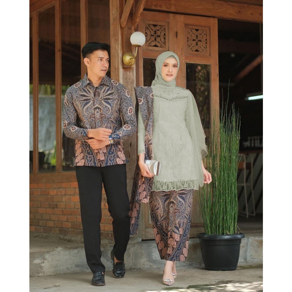 WID BATIK KEBAYA COUPLE SEMI PRANCIS Katun BAHAN KEBAYA FRANCE CORNELI COUPLE VEKKA 2 BATIK COUPLE